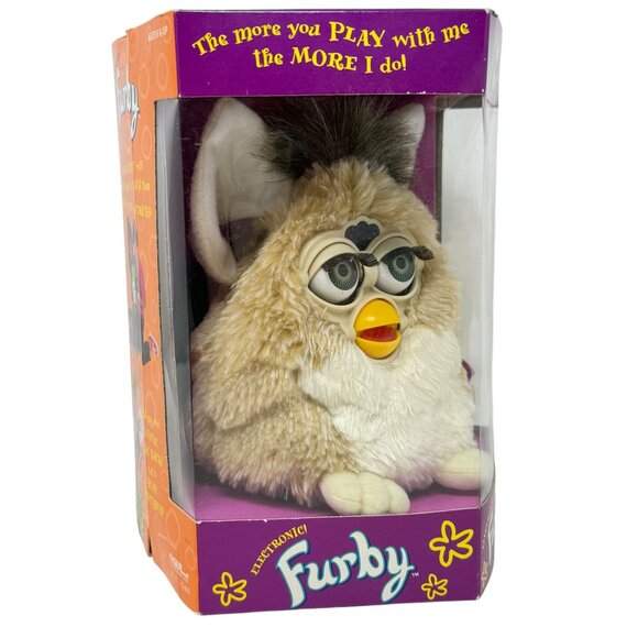 1998 Furby Tiger Electronics 70-800 Bear Tan White & Brown Green Eyes SEALED - Picture 3 of 8
